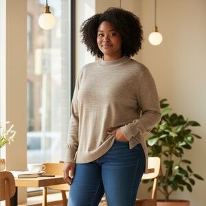 Badgley Mischka Beige Sweater Top